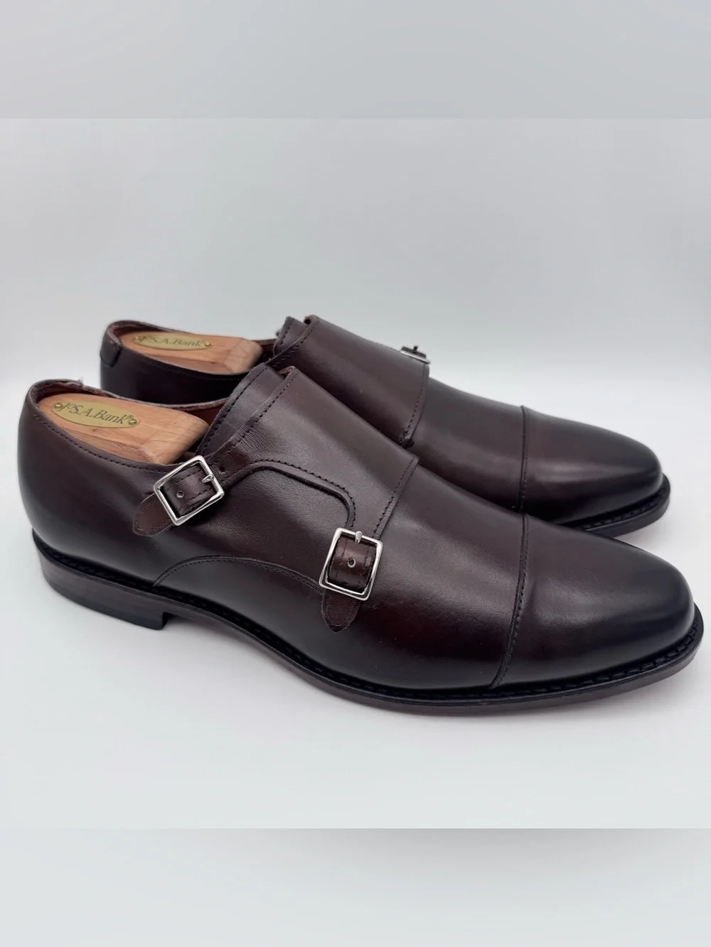 Allen Edmonds Mora 2.0 Brown Leather Double Monk Strap Shoes Men's Size 9 D